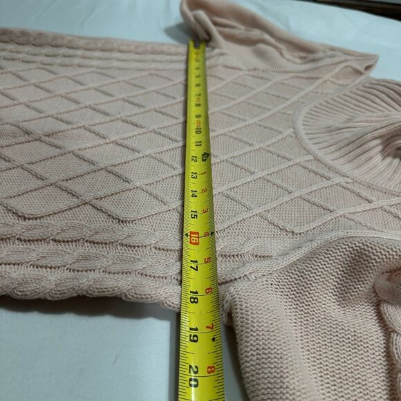 Calvin Klein Womens Sweater Sz Small Light Pink Cowl Neck Cable Knit Tunic EUC - Picture 6 of 12